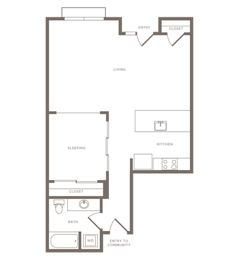 1 bedroom 1 bathroom F at Wilcox, Seattle